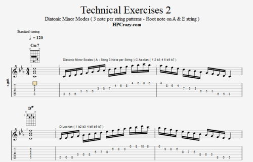 More information about "Technical Exercises ( Chords, Modes & Patterns ) Minor Scales"