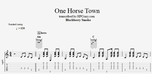 More information about "One Horse Town - Blackberry Smoke ( Tabs )"