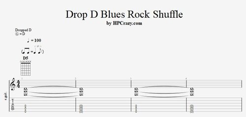 Drop D Blues Rock Shuffle Tabs