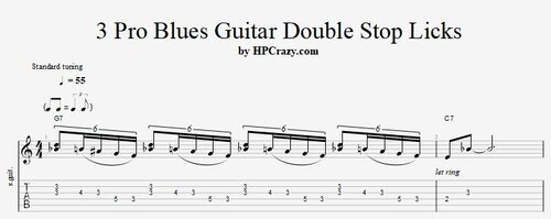 More information about "3 Pro Blues Guitar Double Stop Licks - Tabs & Backing Track"