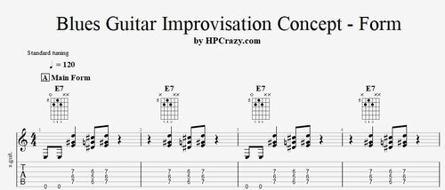 More information about "Blues Guitar Improvisation Concept - Form : Tabs, Audio & Backing Track"