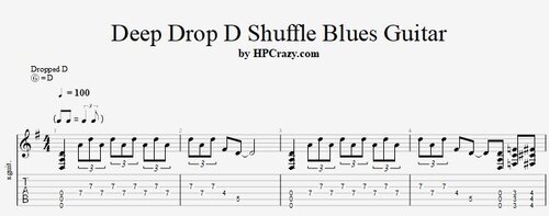 More information about "Drop D Shuffle Blues Guitar - Tabs & Backing Track"