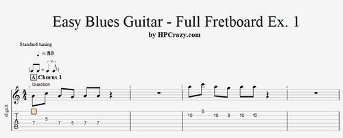 More information about "Easy Blues Guitar - Full Fretboard Exercise 1"