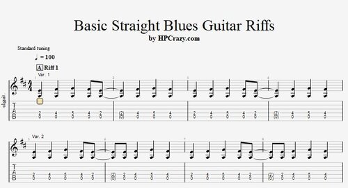 More information about "Basic Straight Blues Guitar Riffs - Tabs & Backing Track"
