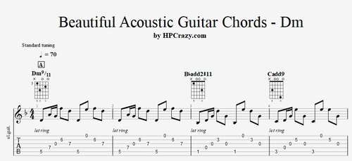 More information about "Beautiful Acoustic Guitar Chords - Dm : Tabs & Audio"