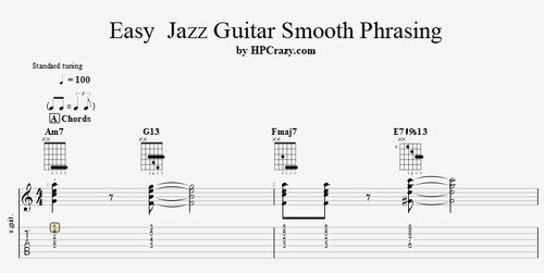 More information about "Easy Jazz Guitar Smooth Phrasing - Tabs & Backing Track"