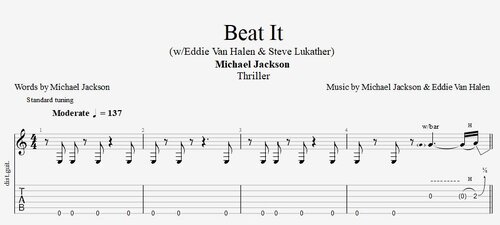 More information about "Beat It - Micheal Jackson ( Guitar Solo Eddie Van Halen )"