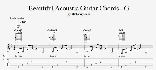 More information about "Beautiful Acoustic Guitar Chords - G : Tabs & Audio"