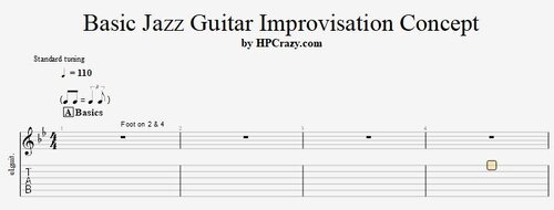 More information about "Basic Jazz Improvisation Concept Exercises - Tabs & Backing Track"