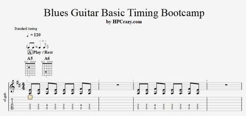 More information about "Blues Guitar - Basic Timing Bootcamp : Tabs & Backing Track"