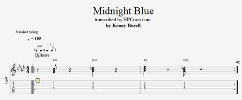 More information about "Midnight Blue ( Kenny Burrell ) - Tabs & Backing Track"