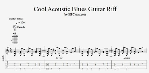 More information about "Cool Acoustic Blues Guitar Riff - Tabs & Backing Track"
