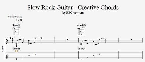 More information about "Slow Rock Guitar - 3 Creative Chords - Tabs & Backing Track"