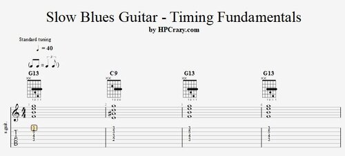 More information about "Slow Blues Guitar - Timing Fundamentals : Tabs & Backing Track"
