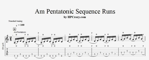 More information about "Am Pentatonic Sequence Runs - Tabs & Audio ( Jimmy Page Style )"
