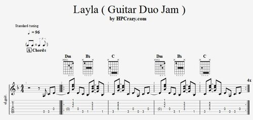 More information about "Layla ( Eric Clapton ) Guitar Duo Jam - Tabs & Backing Track"