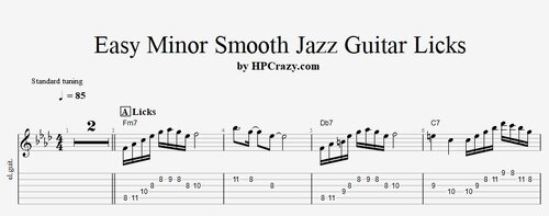 More information about "Easy Minor Smooth Jazz Guitar Licks - Tabs & Audio"