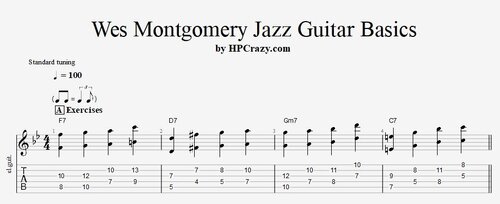 Wes Montgomery Jazz Guitar Basics - Tabs & Backing Track