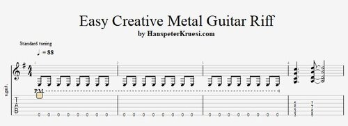 Easy Creative Metal Guitar Riff - Tabs & Backing Track