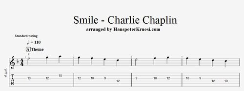 Smile ( Charlie Chaplin ) - Tabs & Backing Track