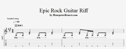 Easy Epic Rock Guitar Riff - Tabs & Backing Track