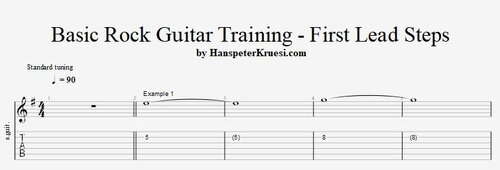 Basic Rock Guitar Training ( First Lead Steps ) - Tabs & Backing Track